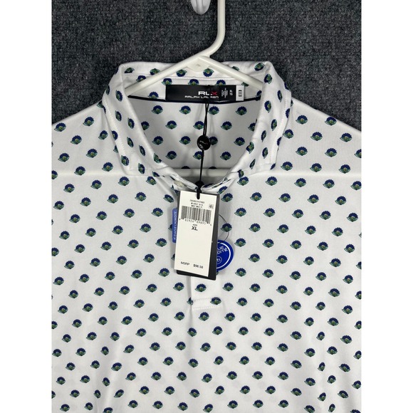 RLX Ralph Lauren Men's Golf Polo Shirt XL All Over Floral Print Wicking Tech - Picture 2 of 10
